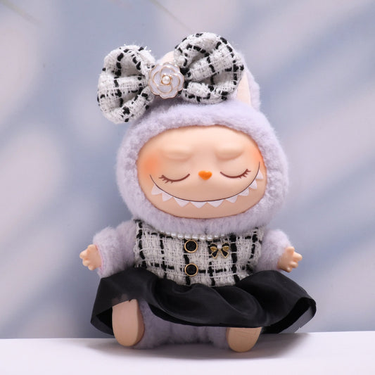 Only baby clothes] one or two generation pendant labubu clothes small fragrant wind black yarn skirt suit cloth baby clothes