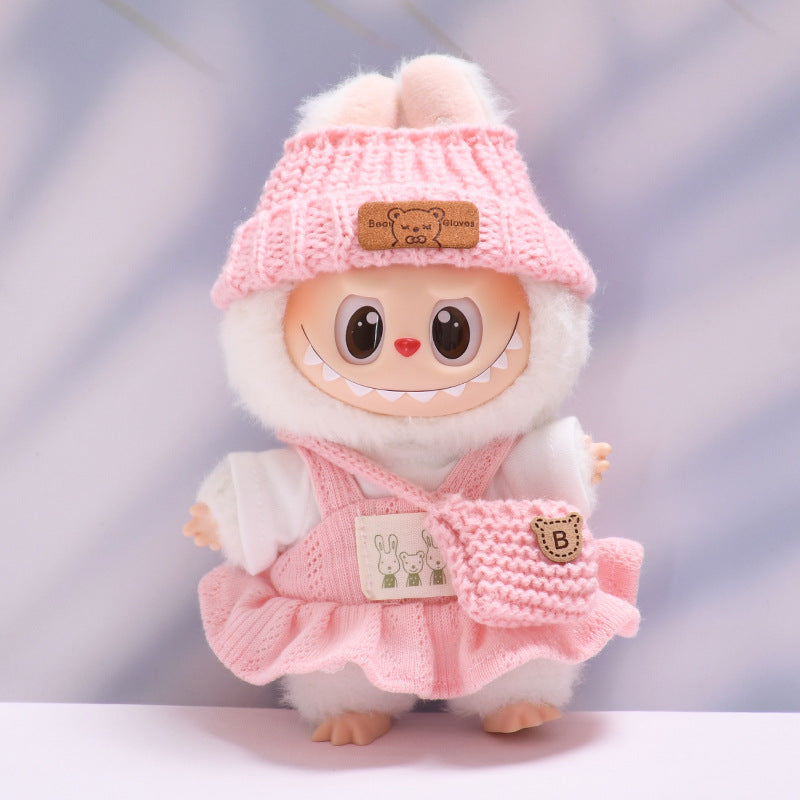 Only clothes] 17cm pendant pull cloth cloth for clothes spring and summer dress suit labubu baby dress cute