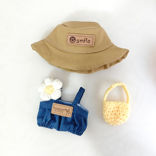 Labubu One, Two and Three Generation Pendant suit Clothes Macaron Blind Box Labubu Floret Strap Pants Satchel Doll Clothes