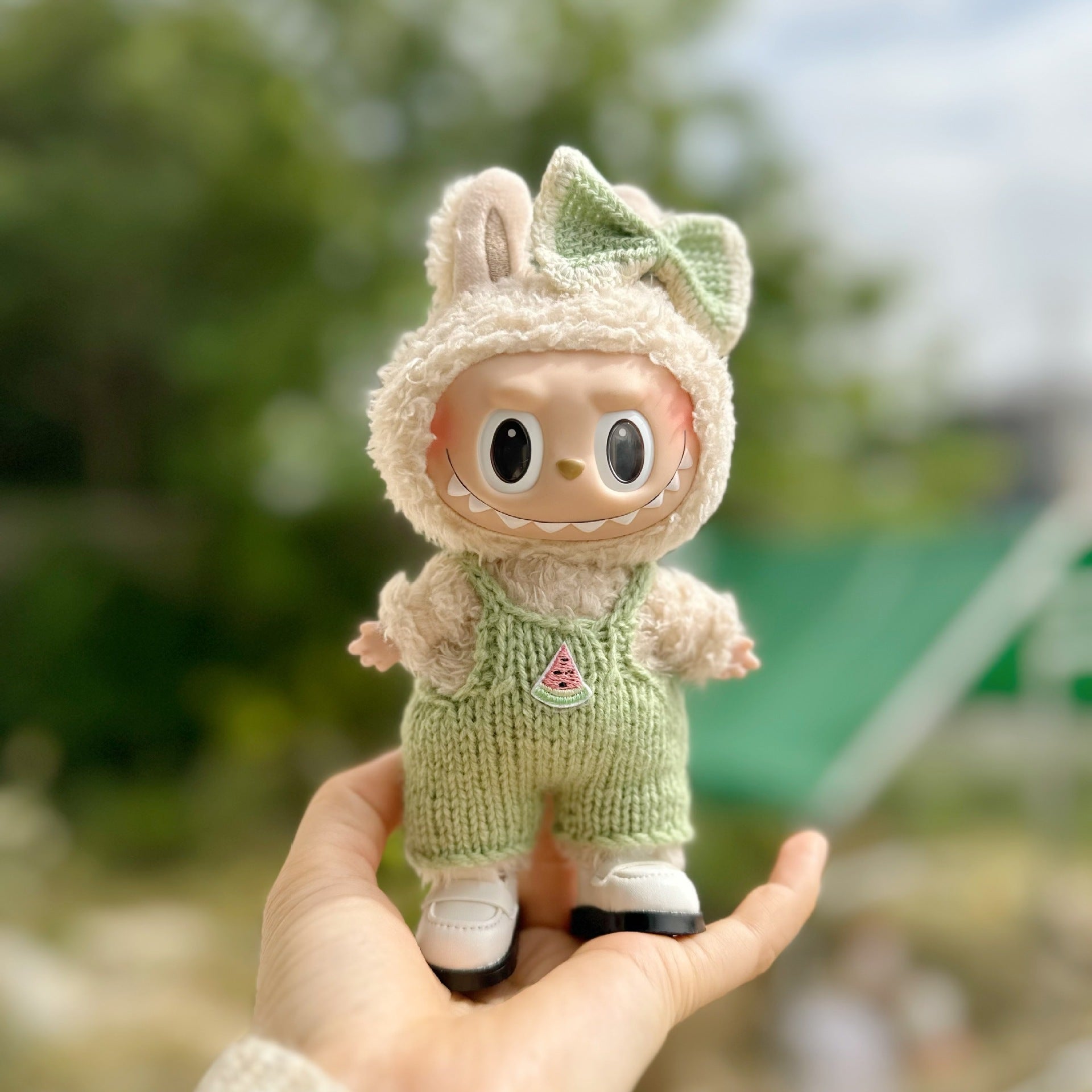 Only clothes] 17CM blind box pull cloth cloth for handmade summer watermelon suit pendant LABUBU suspenders