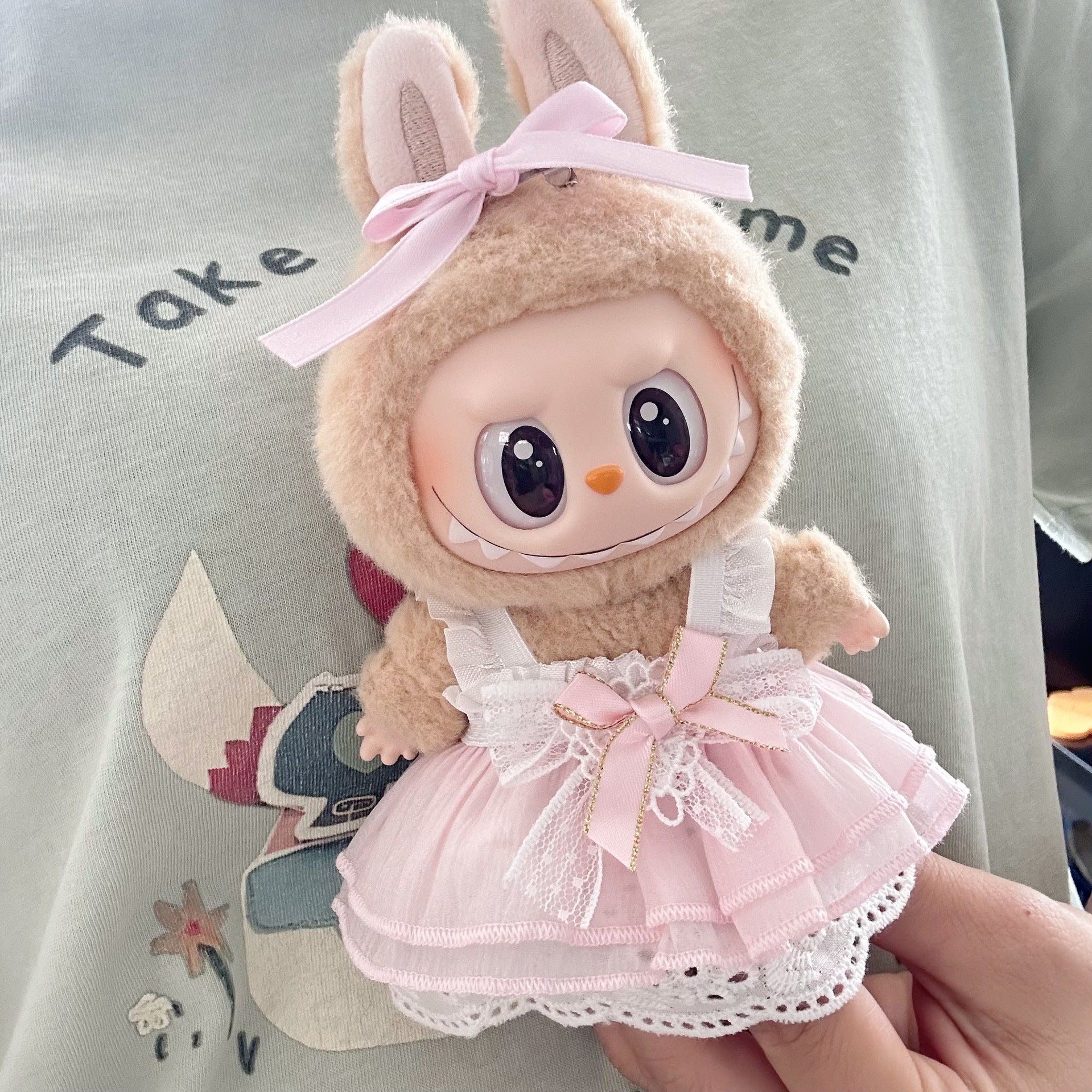 Only clothes] the first and second generation labubu doll clothes labubu sit party doll dress for sweet princess