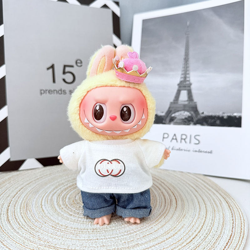 One, two and three generations of Labubu clothes pendant cloth cloth sitting doll clothes NY overalls sports suit trend cute