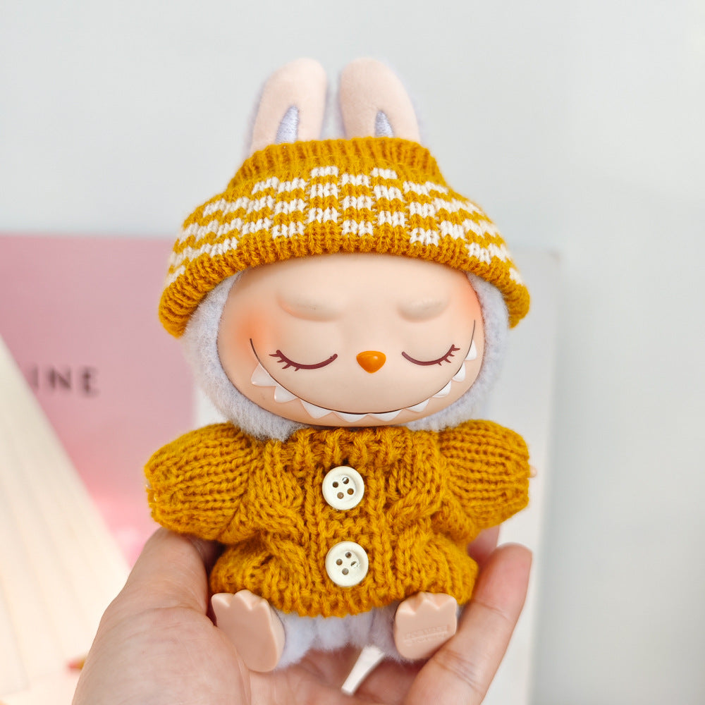 Labubu Doll Outfit - 17cm Sweater, Skirt & Accessories Set