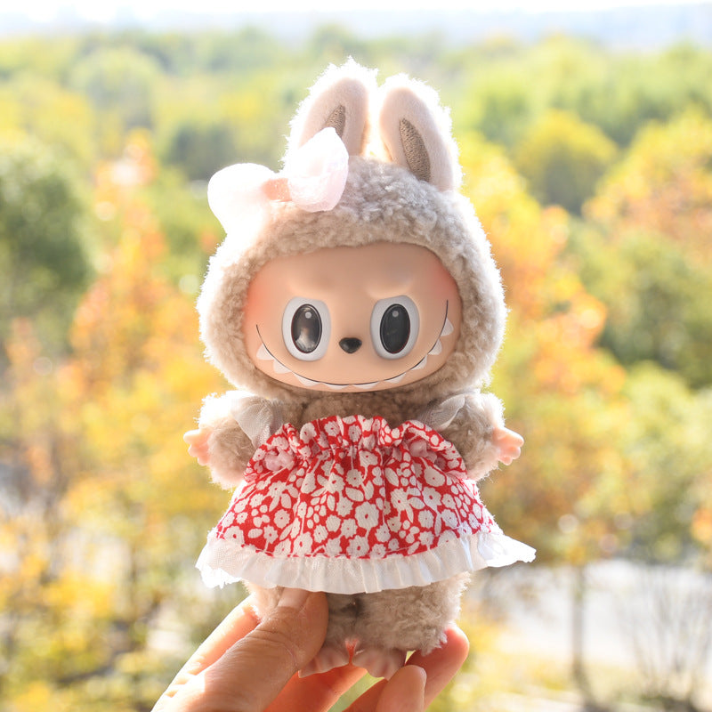 Only clothes] 17cm pendant pull cloth cloth for clothes spring and summer dress suit labubu baby dress cute