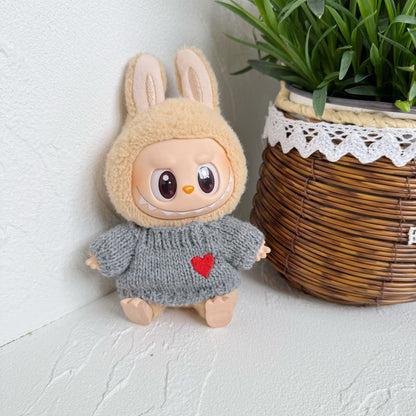 Only clothes] one or two generations of cloth doll clothes pendant LALBUBU bear logo hat love sweater suit