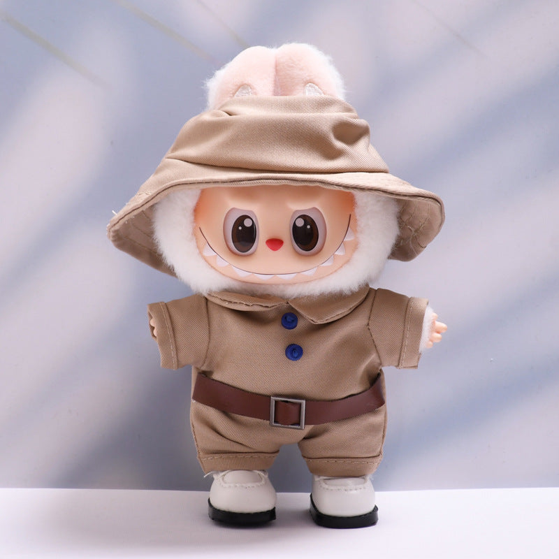 Only clothes] the first and second generation of labubu pendant clothes work clothes jumpsuit labubu change baby clothes to replace