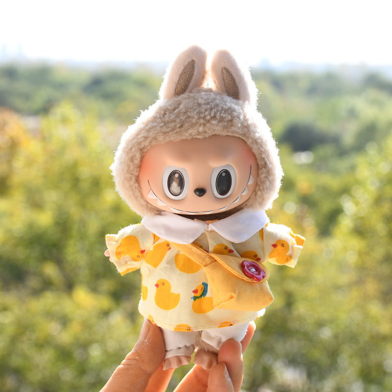 Only baby clothes] 17cm blind box cloth hanging clothes bear corduroy suspenders pants T-shirt key chain baby clothes