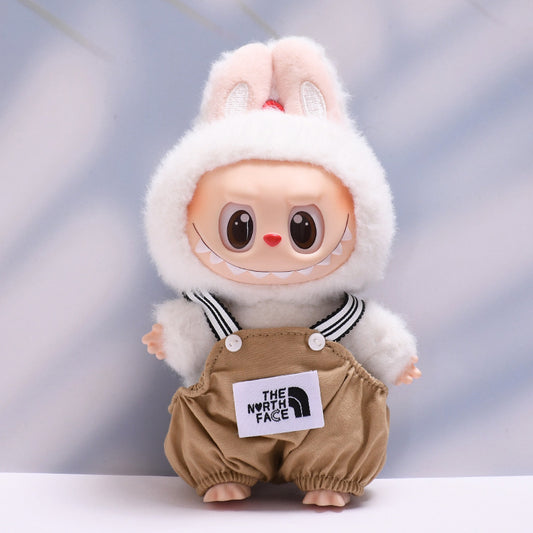 Labubu Doll Overalls & Hat Set - Trendy Outfit for 1st & 2nd Gen Pendant Labubu