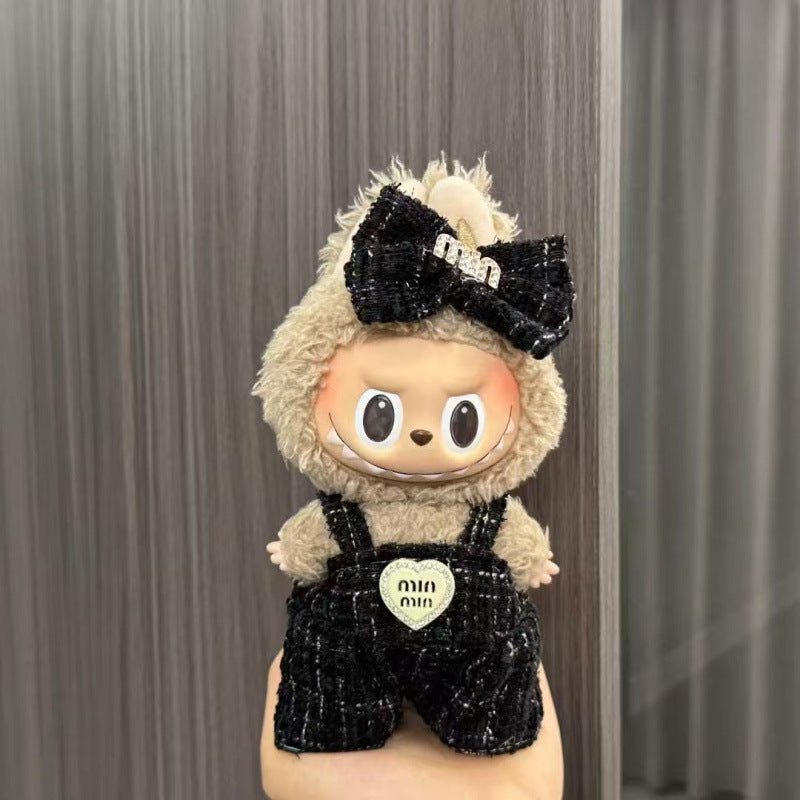 Rab cloth doll labubu17cm pendant one or two generations of vinyl plush doll suit accessories for clothes