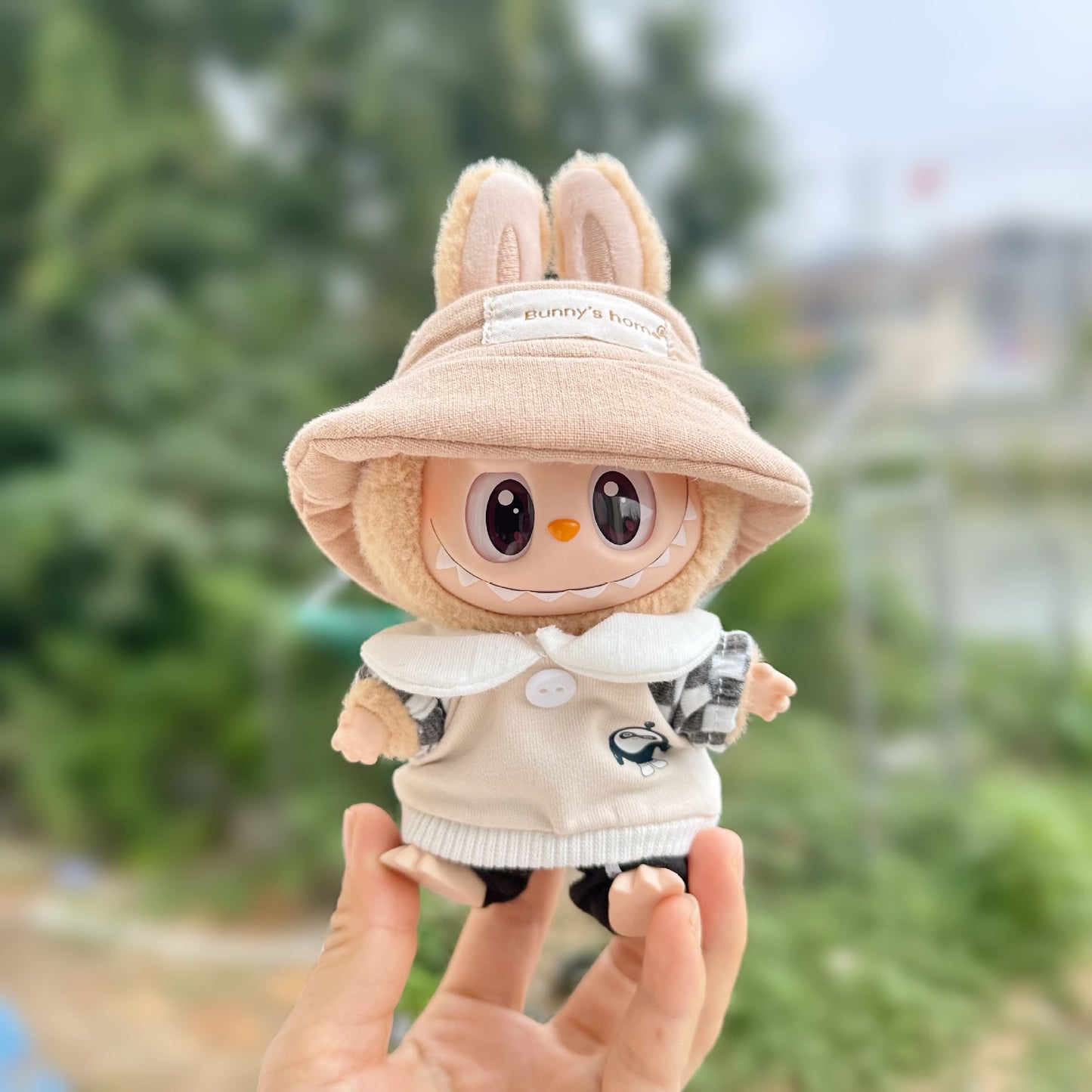 Clothes Only] Second Generation Blind Box Rabu Cloth Sitting Pie Doll Clothes LABUBU Leisure Sports suit Three-Piece Set