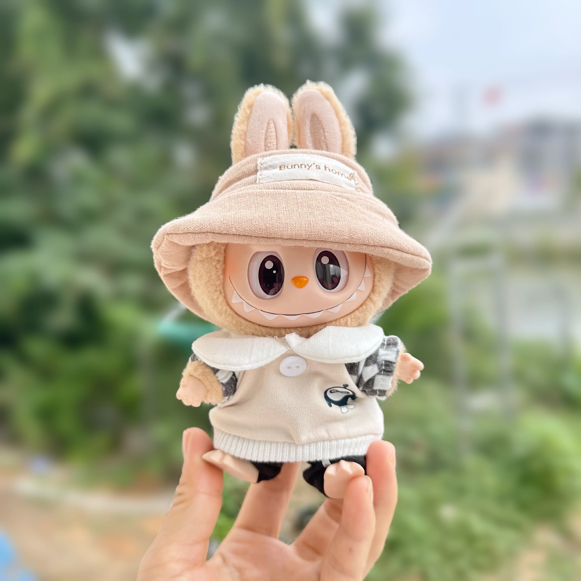 Clothes Only] Second Generation Blind Box Rabu Cloth Sitting Pie Doll Clothes LABUBU Leisure Sports suit Three-Piece Set