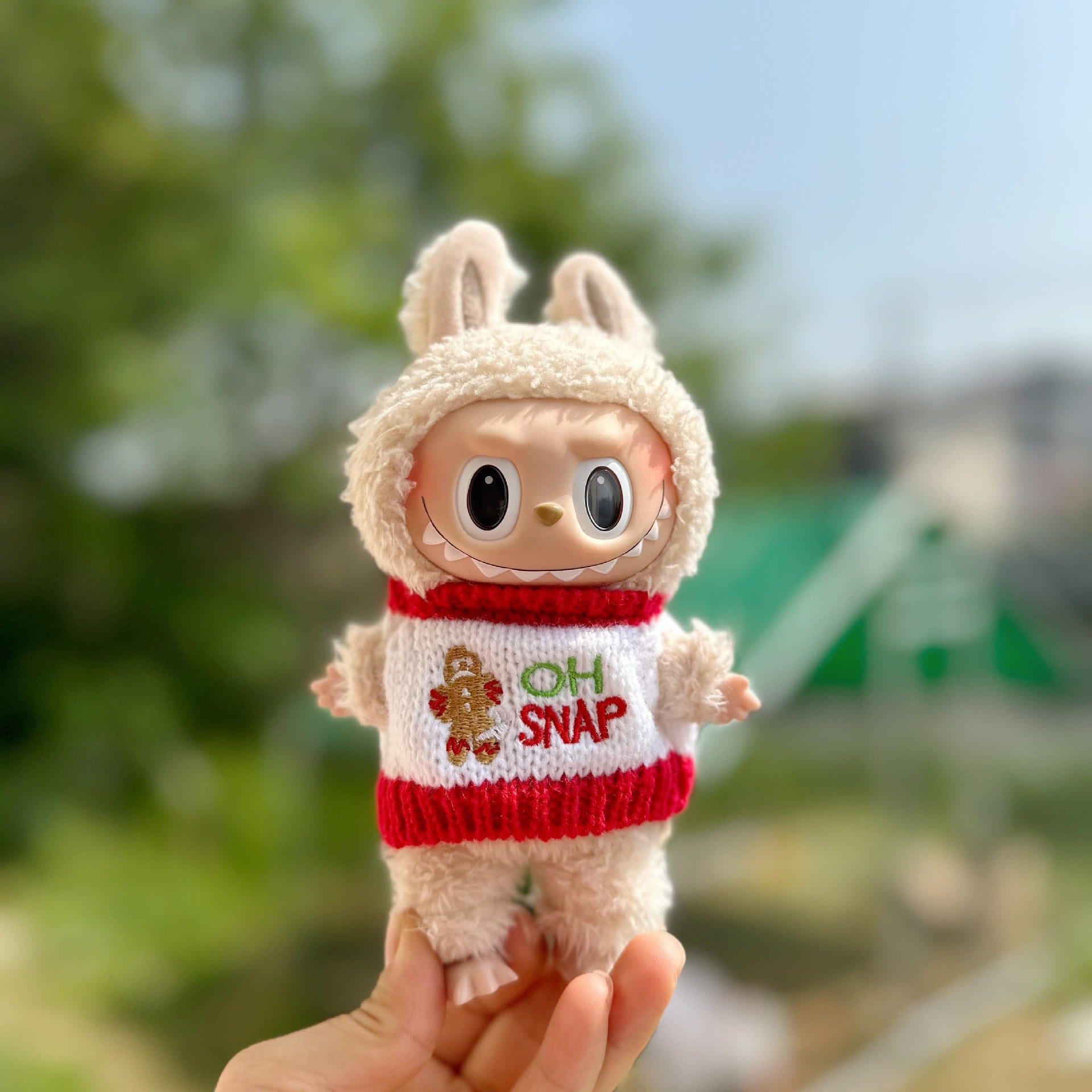 Only clothes] 15CM doll blind box pull cloth clothes sweater pants suit key chain LABUBU for Meng