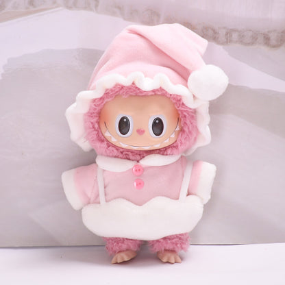Only clothes] 17cm cloth pendant replacement clothes eggshell pajamas three-piece doll Labubu doll cute