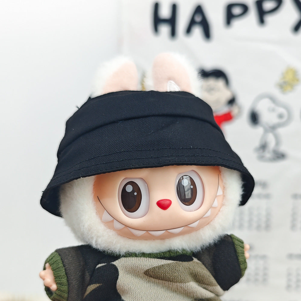 Labubu 17cm Doll Camouflage Outfit with Fisherman Hat & Accessories