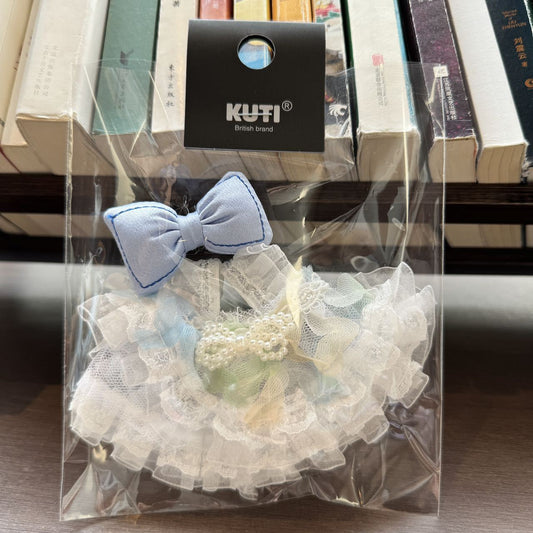 [Only Clothes] Labubu Stuffed Doll Clothes Pearl Bow Lace Gauze Skirt Labubu Clothes Accessories