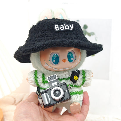 Clothing Only: First, Second, and Third Generation Blind Box Labubu Pendant Clothing, Sitting Labubu Party Doll Pink Sweater