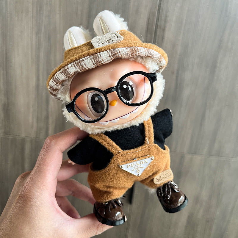 Labubu Doll Clothes Vinyl Plush 17cm Doll Cute Dress-Up Casual Outfit Handsome Plush Toy Clothes