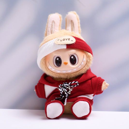Labubu Doll Fashionable Sweatshirt Set - Red & Black