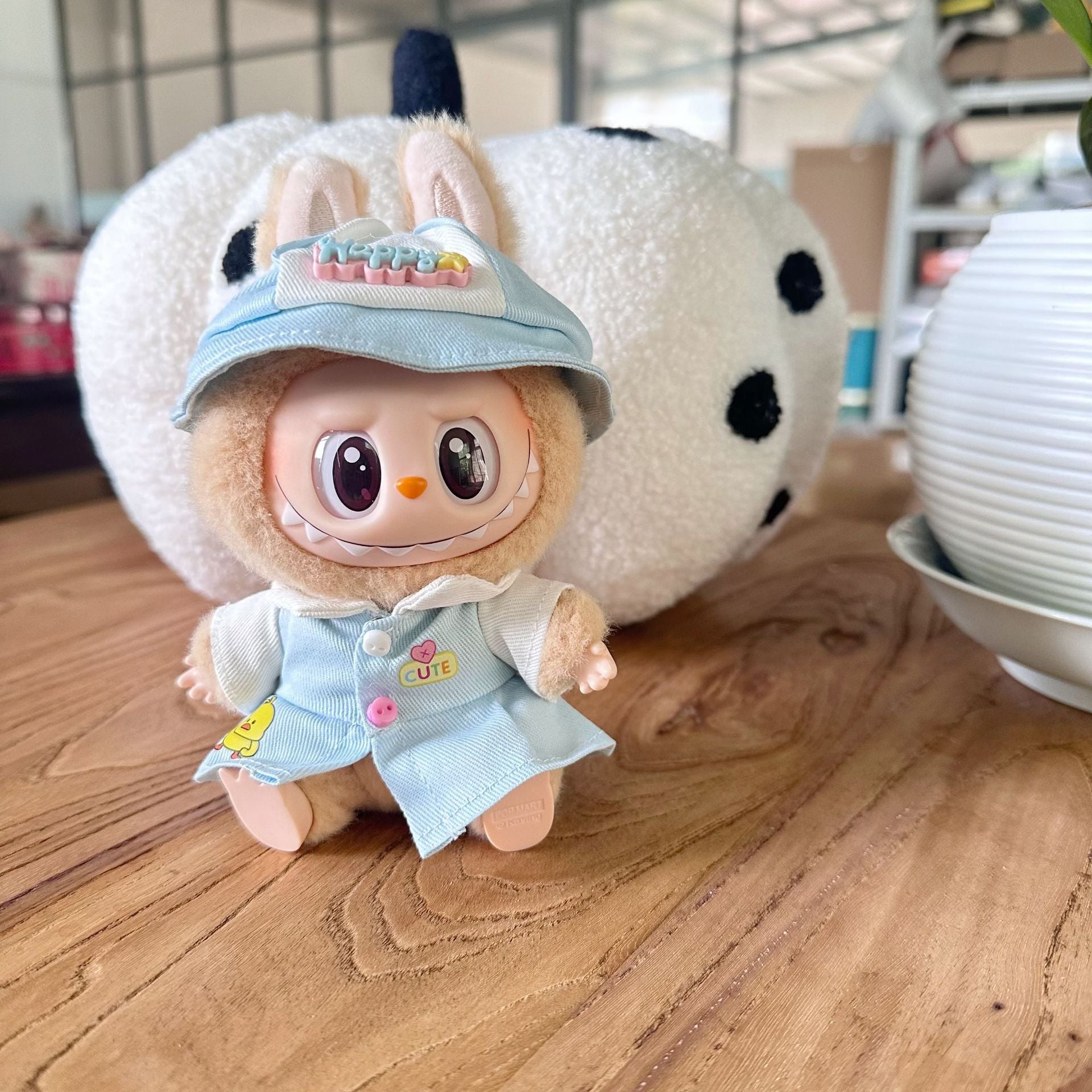 Only clothes] second generation labubu labubu sit party vinyl plush pendant doll clothes kindergarten clothes