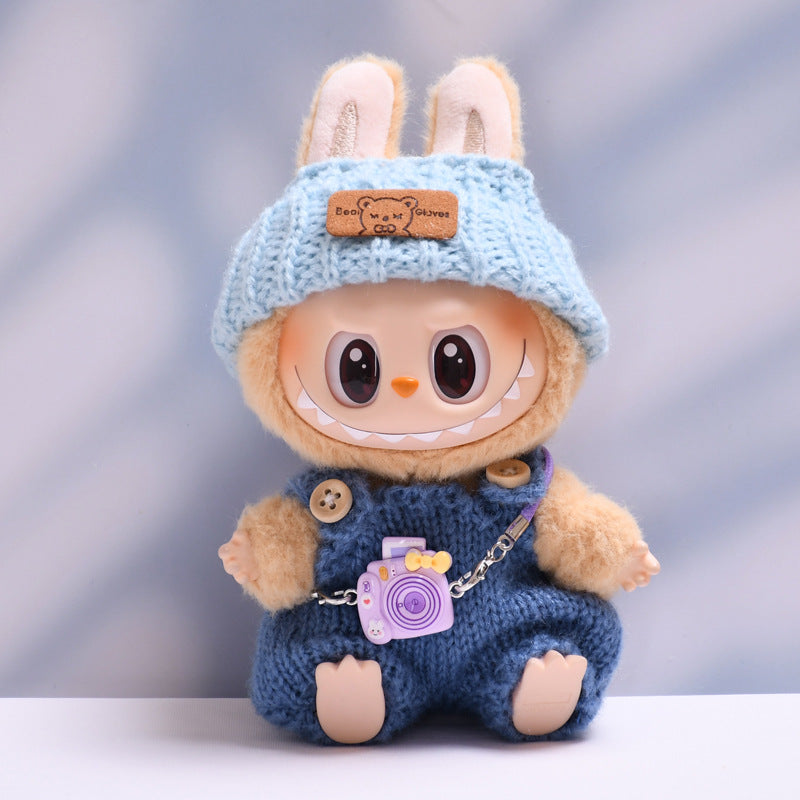 Only clothes] the first and second generation of cloth pendant wool belt pants hat suit Labubu change baby clothes