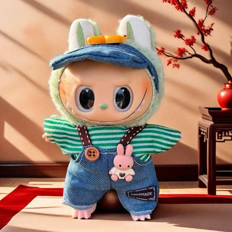 Wholesale labubu labubo doll clothes 17cm blind box pendant one or two generation vinyl doll replacement clothes suit