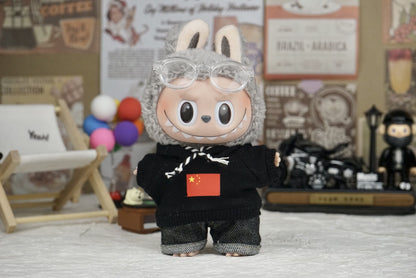 17cm Labubu Doll Hooded Vest Outfit - DIY Matching Clothes