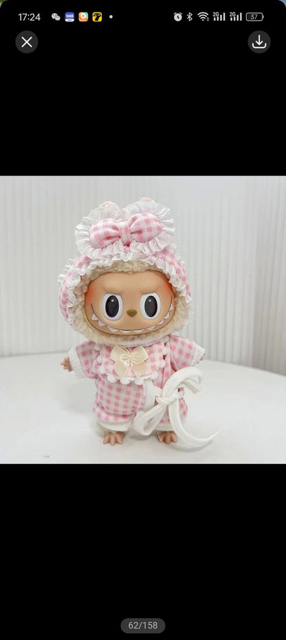Labubu Doll Clothes for 17cm Vinyl Pendant Doll - Skirts & Outfits