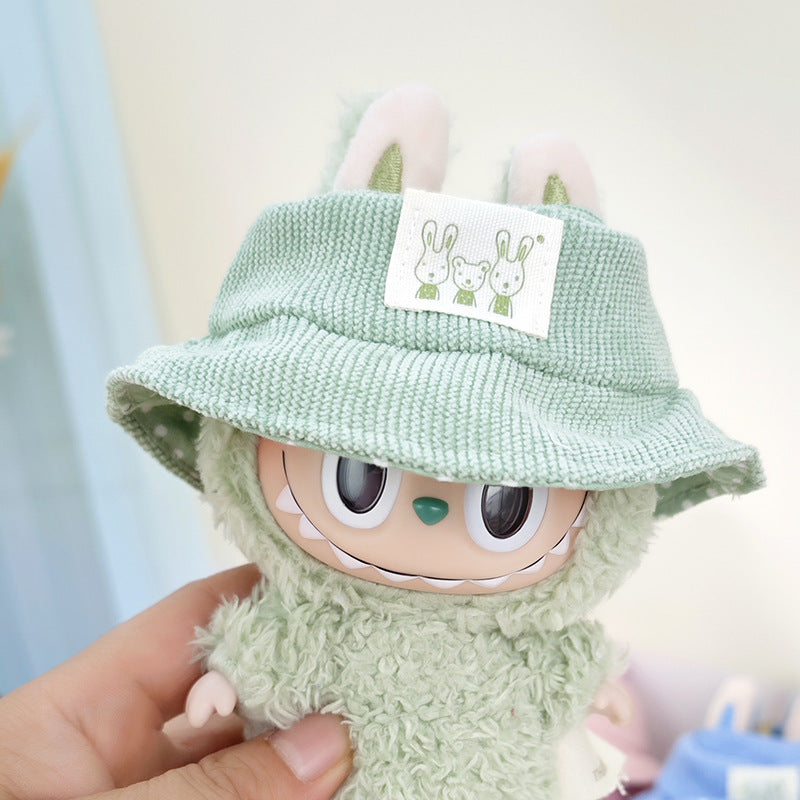 Suspender pants suit suitable for cloth cloth clothes to replace 15cm blind box series labubu vinyl baby clothes.