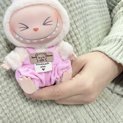 Clothes Only] One or Two Generation Blind Box Labu Doll Clothes LABUBU Pendant Strap Pants Waffled Bear Pants