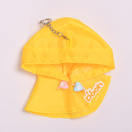 Labubu 17cm Vinyl Doll Cute Poncho Raincoat - Yellow & Green