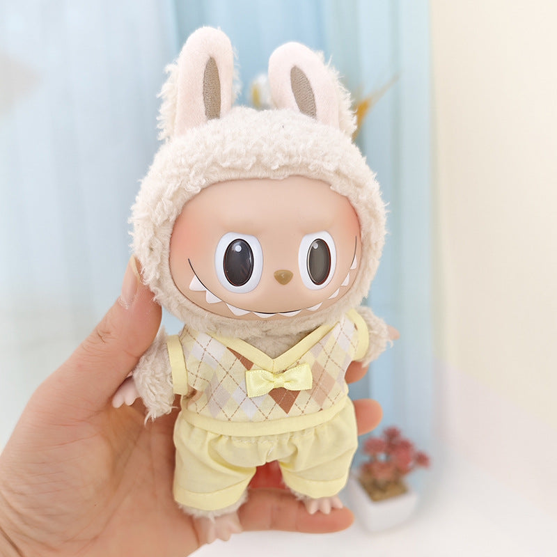 Creative British Style Couple Clothes Suitable for 17cm Pendant Rab Cloth Keychain Pendant Doll Clothes Dress for Doll