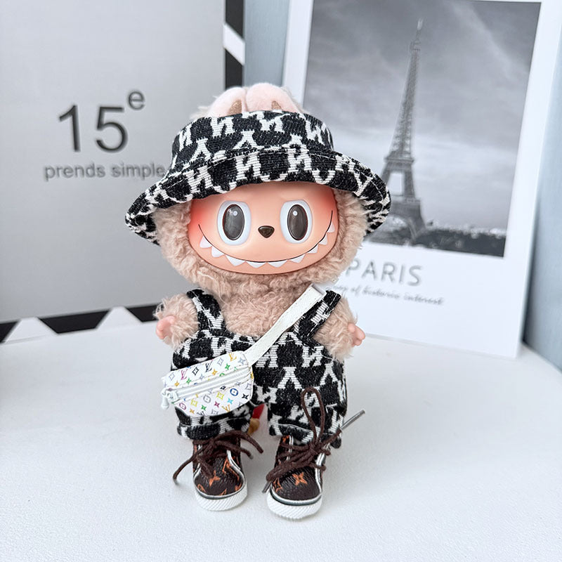 One, two and three generations of Labubu clothes pendant cloth cloth sitting doll clothes NY overalls sports suit trend cute