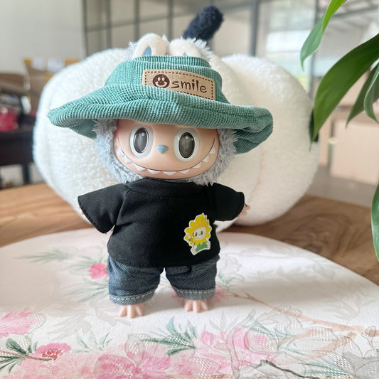 Only clothes] 17cm blind box pull cloth clothes LABUBU vinyl doll to suit for hip hop photographers