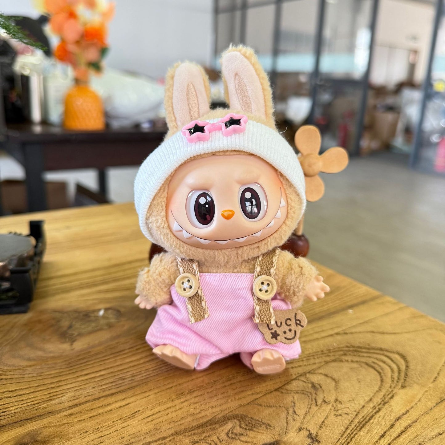 Only clothes] the first and second generation of cloth pendant clothes overalls hat star eye suit LABUBU change cute
