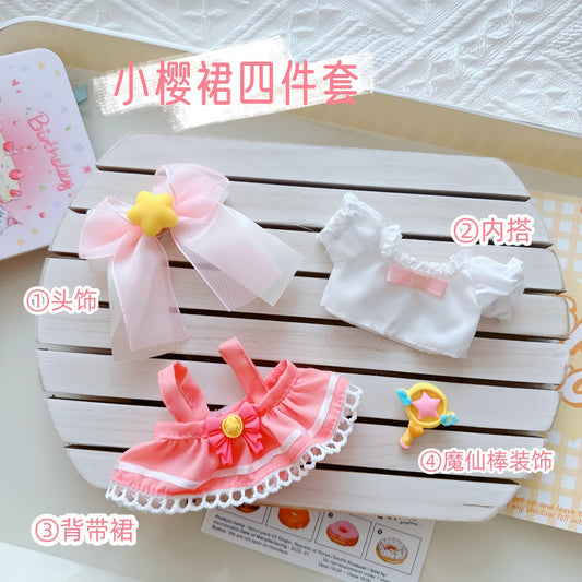 Baby Coat 10cm15cm Cotton Baby Doll Clothes Rab Cloth dress Sakura Skirt Pink Strap Skirt