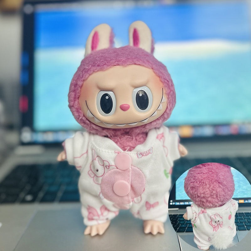 Only clothes] LABUBU doll 17CM key chain cloth cloth clothes Bailey suit pendant doll clothes full