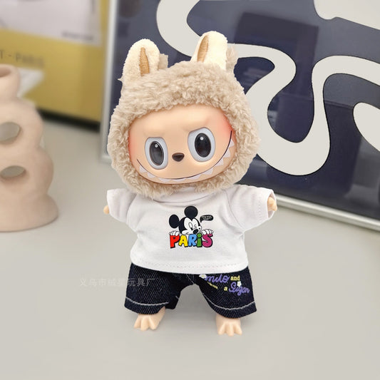 Labubu Doll Denim Outfit Set with T-Shirt & Accessories