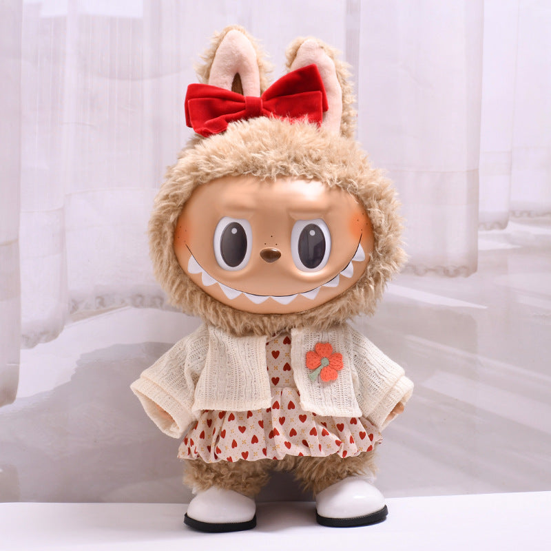 Only clothes] 38cm labubu for clothes bow love skirt suit change baby clothes