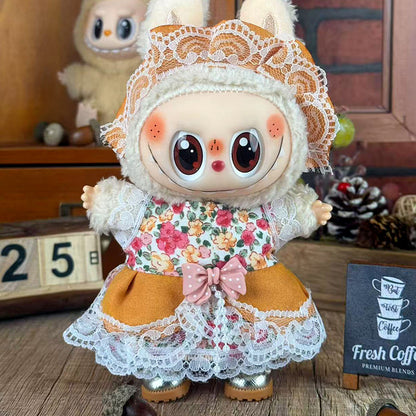 Suitable for labubu doll clothes 17cm pull cloth doll clothes small jewelry doll for suit wholesale