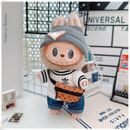 Labubu Doll Outfit - Cute Cotton Coat & Accessories for 10cm & 17cm Vinyl Dolls