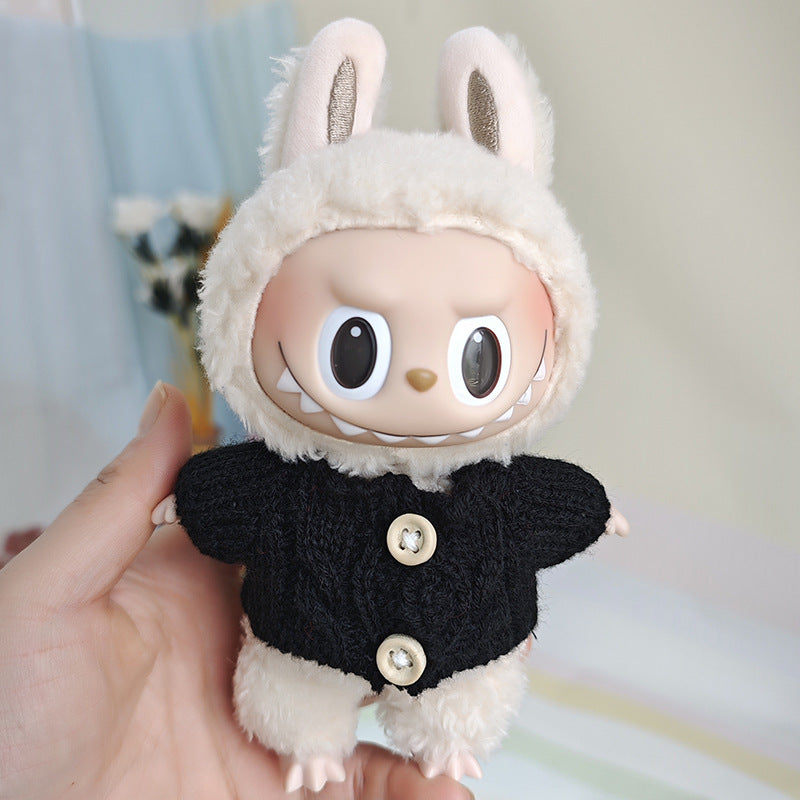 Sweater suitable for pulling cloth pendant clothes for knitted sweater 17cm labubu pendant doll clothes replacement