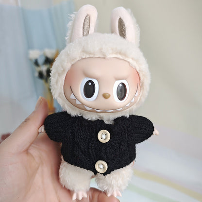 Sweater suitable for pulling cloth pendant clothes for knitted sweater 17cm labubu pendant doll clothes replacement