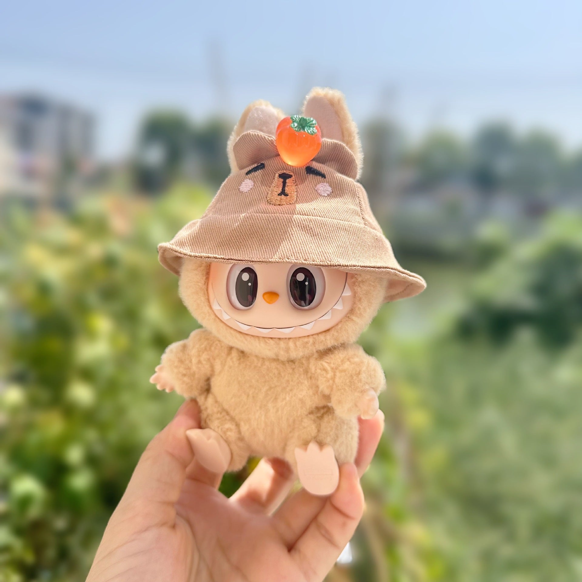 Clothes Only] Second Generation Blind Box Labubu Pendant Labubu Sit Party Plush Doll Clothes Cartoon Hat