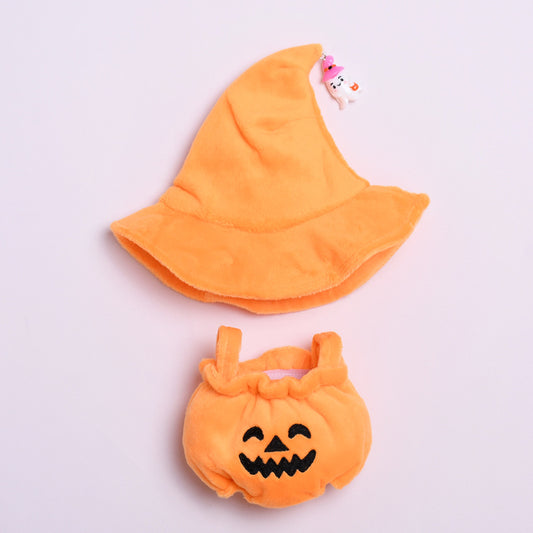 Only baby clothes] 17cm one or two generation of cloth pendant Halloween pumpkin black hat baby clothes vinyl doll