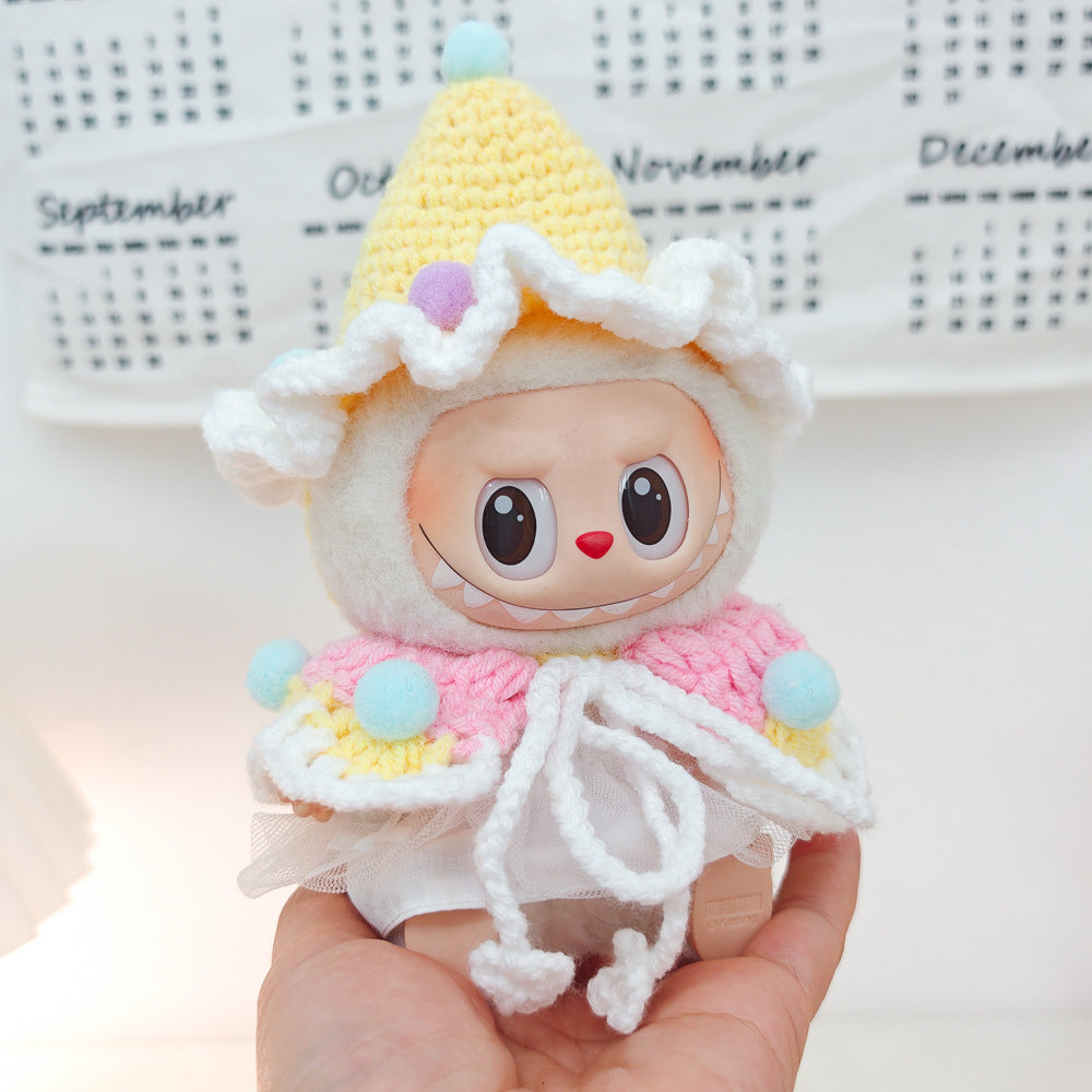 Labubu Doll Clothes Set - Sweater, Shawl & Hat for 1st-3rd Gen Pendants