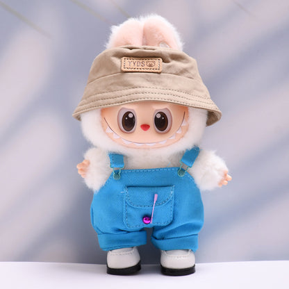 Only baby clothes] one or two generation pendant labubu clothes colorful pocket suspenders pants hat suit cloth baby clothes