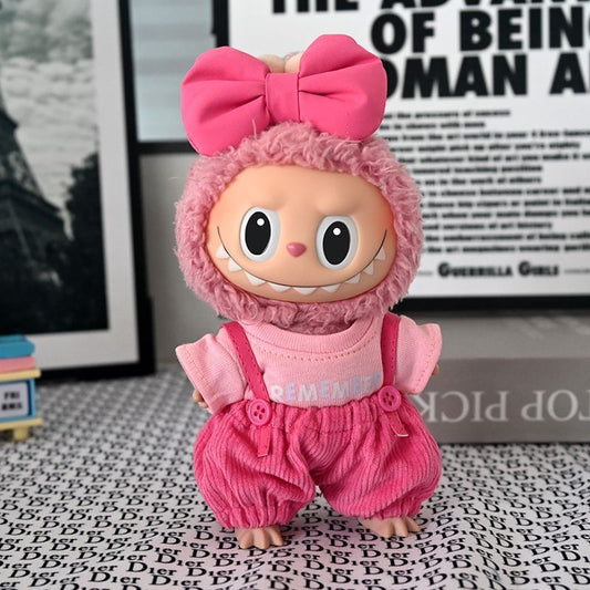 [Only Clothes] 17cm Labubu Clothes Labubu Baby Clothes Peripheral Neutral Macaron Rose Pendant Accessories