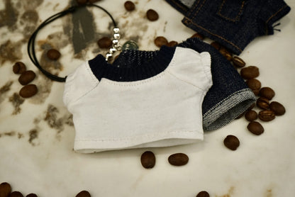 Labubu Doll Denim Outfit Set for 17cm Vinyl Doll - Valentine's Day Gift