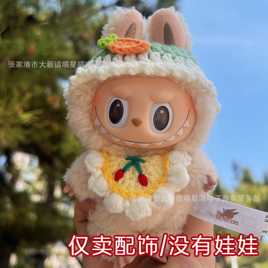 Labubu Baby Clothes, Hats, Hoods, Doll Skirts, Hand-Knitted Clothes, Labubu Dolls, Cute Decorative Accessories