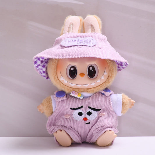 Labubu Doll Overalls Set for 2nd Gen Pendant - Blue Bear, Purple Xiaoxin, Fat Left